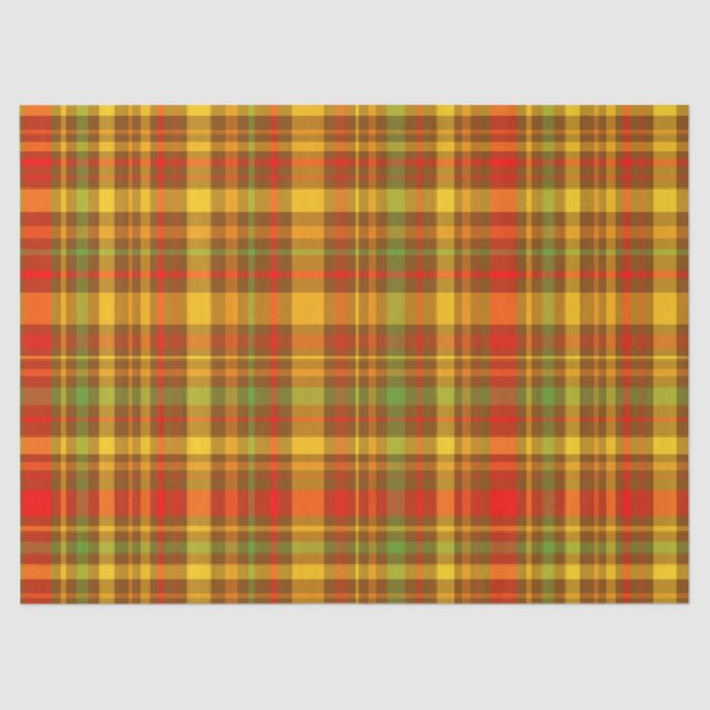 Papier Mousseline Automne Russe Plaid Motif (Recto)