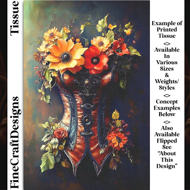 Papier Mousseline Automne Steampunk Floral Basque DF7LF Découpage (Créateur téléchargé)