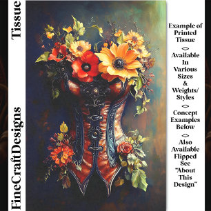 Papier Mousseline Automne Steampunk Floral Basque DF7RF Découpage