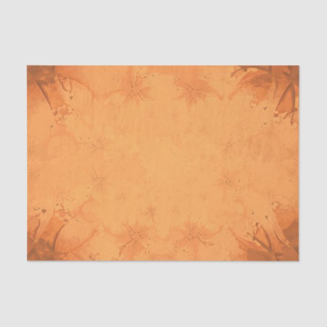 Papier Mousseline Automne Victorien Brown Orange Motif (Recto)