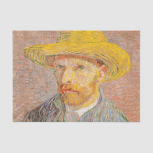 Papier Mousseline Autoportrait de Vincent Van Gogh avec chapeau de p