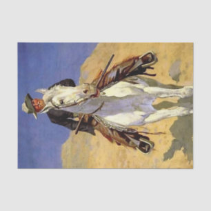 Papier Mousseline "Autoportrait sur un cheval" par Frederic Remingto