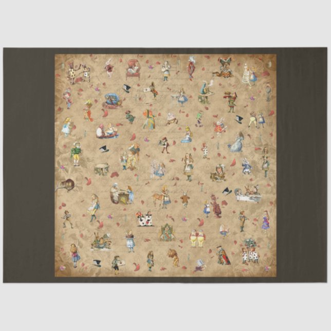 Papier Mousseline Autre Alice au pays des merveilles Conception 4 (Recto)