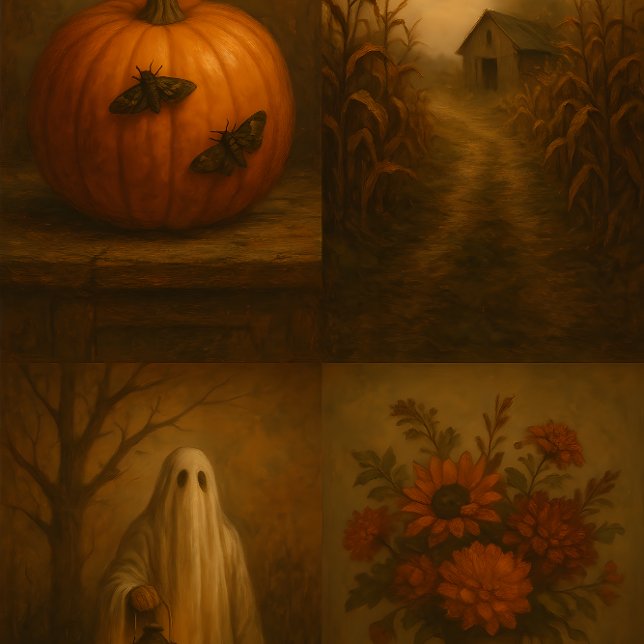 Papier Mousseline Autumn Murmurs – Fall Halloween Decoupage Paper (Créateur téléchargé)