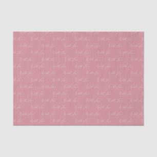 Papier Mousseline Avec Amour Élégante Calligraphie Mariage rose