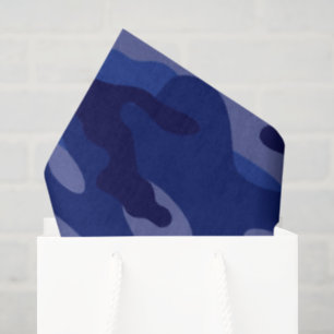 Papier Mousseline Aventure sportive camouflage bleu plaisir