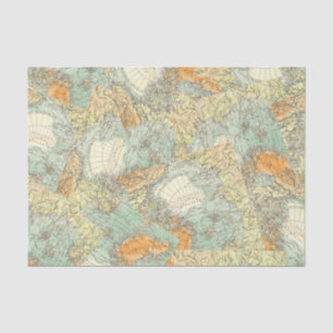 Papier Mousseline Aventure Vieux Carte Vintage Découpage