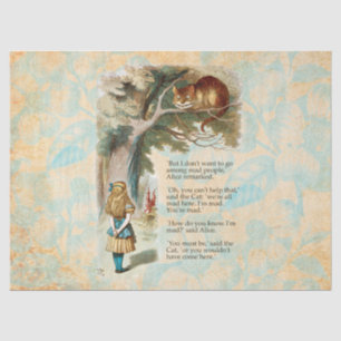 Papier Mousseline Aventures d'Alice au pays des merveilles Chat du C