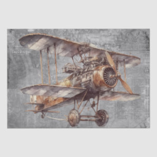 Papier Mousseline Avion Steampunk