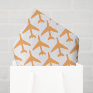 Papier Mousseline Avions Orange Voyage Pilote Vol