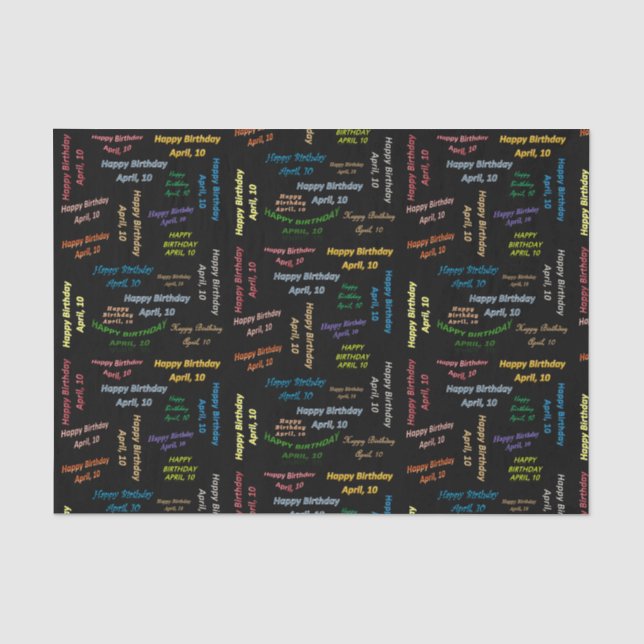 Papier Mousseline Avril, 10 Anniversaire Tissue Paper (Recto)