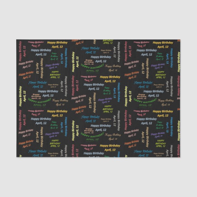 Papier Mousseline Avril, 12 Anniversaire Tissue Paper (Recto)
