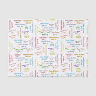 Papier Mousseline Avril, 14 Anniversaire Tissue Paper