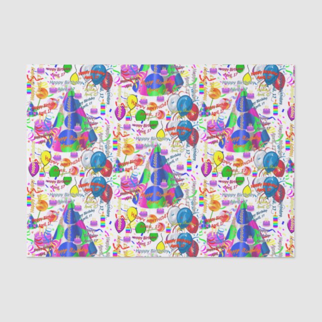 Papier Mousseline Avril, 17 Anniversaire Tissue Paper (Recto)