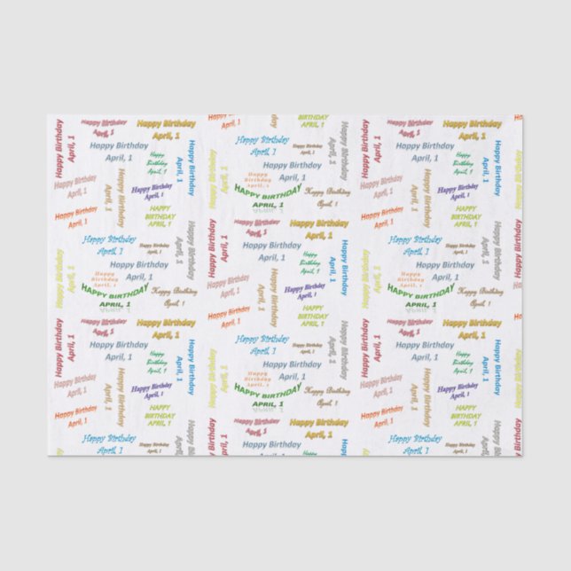 Papier Mousseline Avril, 1er Anniversaire Tissue Paper (Recto)