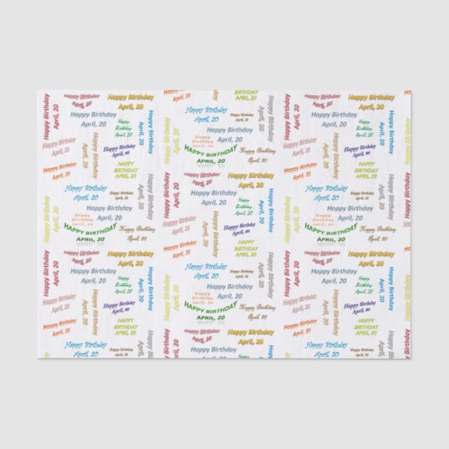 Papier Mousseline Avril 20 Anniversaire Tissue Paper (Recto)