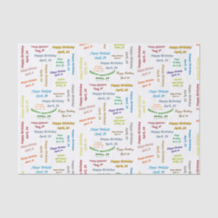 Papier Mousseline Avril, 24 Anniversaire Tissue Paper