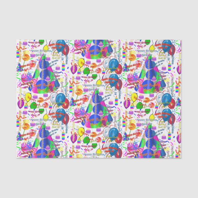 Papier Mousseline Avril, 24 Anniversaire Tissue Paper (Recto)