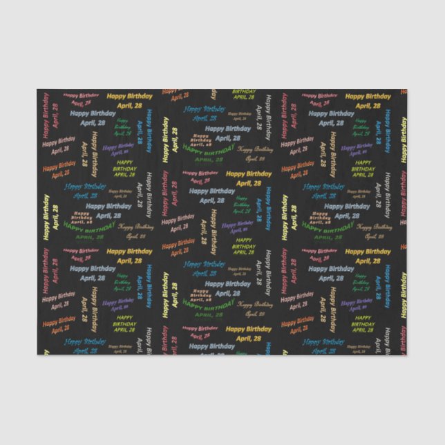Papier Mousseline Avril, 28 Anniversaire Tissue Paper (Recto)