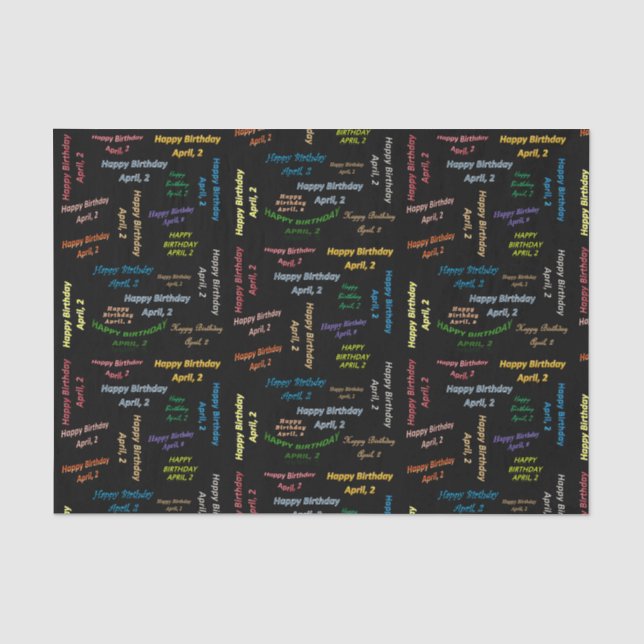 Papier Mousseline Avril, 2 Anniversaire Tissue Paper (Recto)