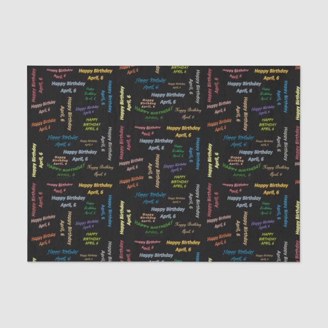 Papier Mousseline Avril, 6 Anniversaire Tissue Paper (Recto)
