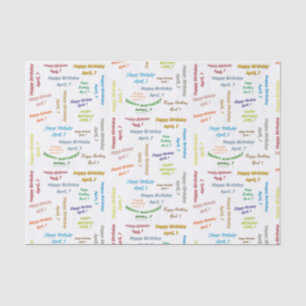 Papier Mousseline Avril, 7 Anniversaire Tissue Paper