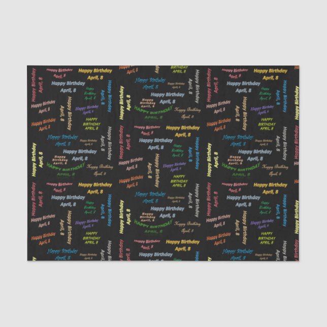 Papier Mousseline Avril, 8 Anniversaire Tissue Paper (Recto)