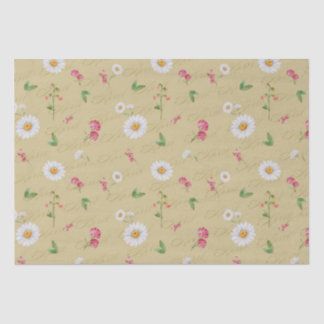 Papier Mousseline Avril Mois de naissance Fleurs marguerite Pois dou