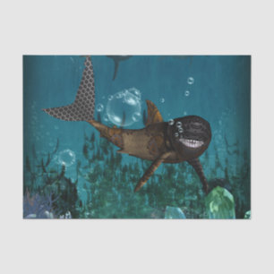 Papier Mousseline Awesome requin-taupe