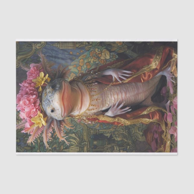 Papier Mousseline Axolotl en fleurs (Recto)