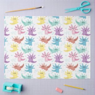 Papier Mousseline Axolotl Kids Cute Salamander Motif