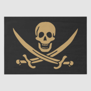 Papier Mousseline Aztec Gold Crâne et cutlass Pirate Calico Jack