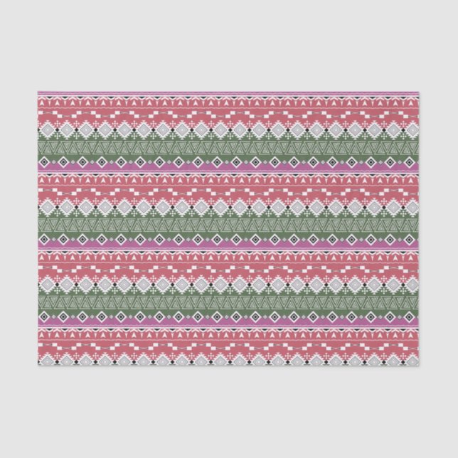 Papier Mousseline Aztec pattern, stripes. (Recto)