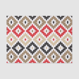 Papier Mousseline Aztec Tribal Print Ikat Diamond Motif