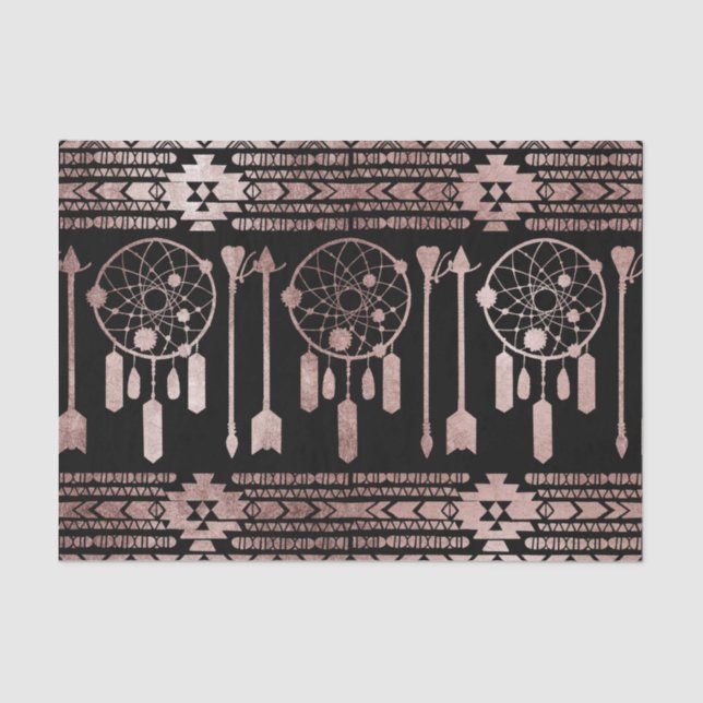 Papier Mousseline Aztèque tribal d'or rose de Dreamcatcher sur le (Recto)