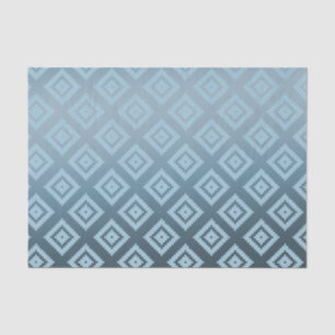 Papier Mousseline Aztèque turquoise blanc