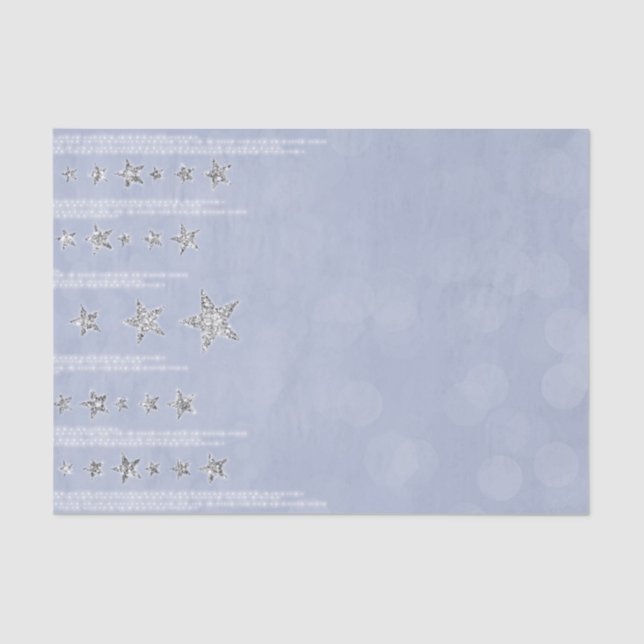 Papier Mousseline Baby Blue & Silver Parties scintillant Stars Sweet (Recto)