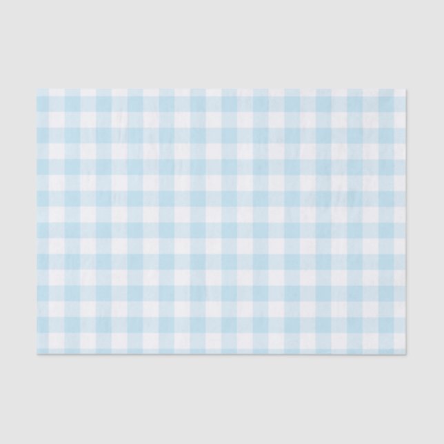 Papier Mousseline Baby Boy Pastel Blue En vichy Plaid (Recto)