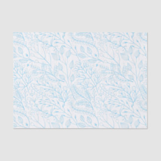Papier Mousseline Baby Pastel Bleu Clair Floral Élégant Mariage