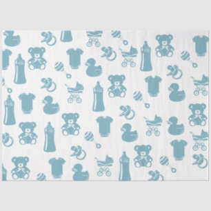 Papier Mousseline Baby shower bleu