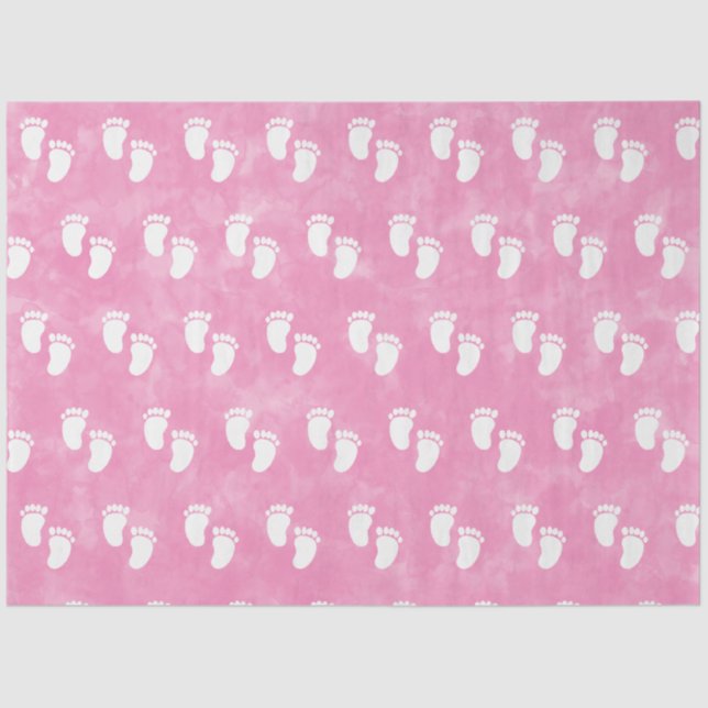 Papier Mousseline Baby shower d'aquarelle rose Empreinte Motif (Recto)