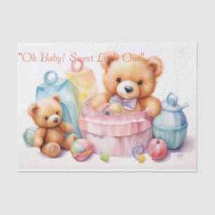 Papier Mousseline Baby shower de charme : Pastel Hues nounours
