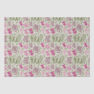 Papier Mousseline Baby shower de fille Eucalyptus Peony botanique