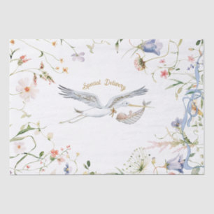 Papier Mousseline Baby shower de ruban Fleur sauvage Stork