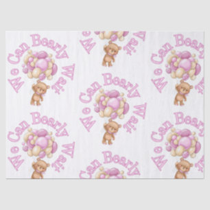 Papier Mousseline Baby shower d'ours rose fille