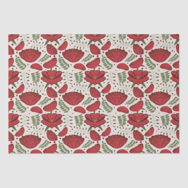 Papier Mousseline Baby shower fleur sauvage Red Poppy (Recto)