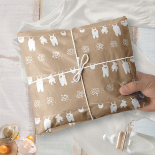 Papier Mousseline Baby Shower Minimaliste Sable Boho