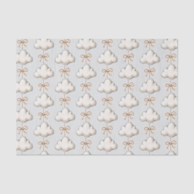 Papier Mousseline Baby Shower Pale Blue Cloud Nine (Recto)