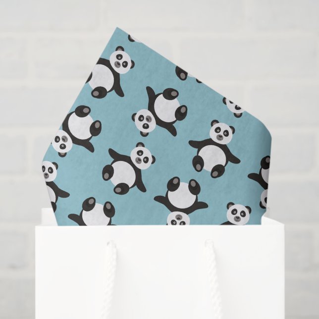 Papier Mousseline baby shower unisex de l'ours panda mignon (Sac cadeau)