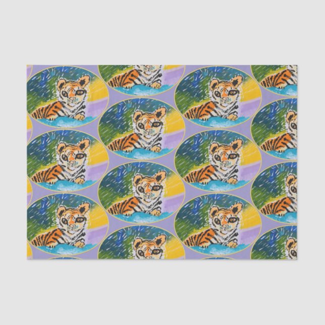 Papier Mousseline Baby Tiger "Art by Kids" (Recto)